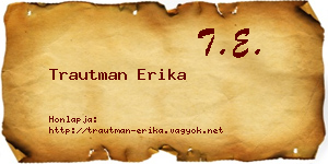 Trautman Erika névjegykártya